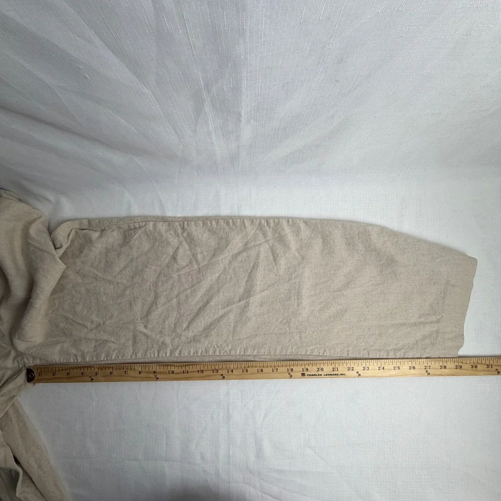 Zara Pants Women S Beige Linen Blend Wide Leg Drawstring Elastic Waist Casual